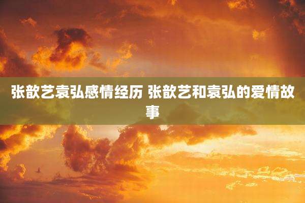 张歆艺袁弘感情经历 张歆艺和袁弘的爱情故事