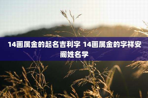 14画属金的起名吉利字 14画属金的字祥安阁姓名学