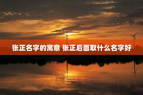 张正名字的寓意 张正后面取什么名字好