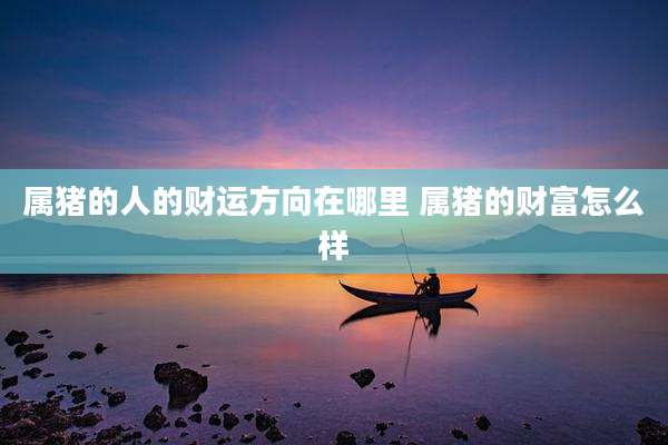 属猪的人的财运方向在哪里 属猪的财富怎么样