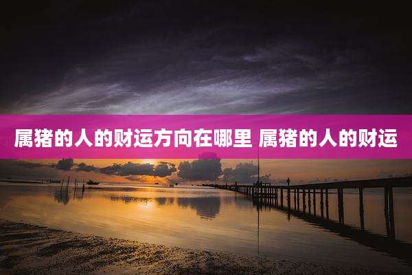 属猪的人的财运方向在哪里 属猪的人的财运