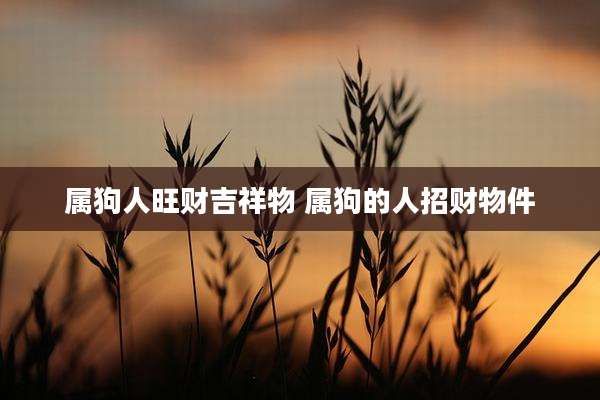 属狗人旺财吉祥物 属狗的人招财物件