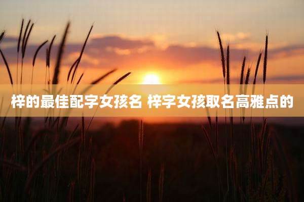 梓的最佳配字女孩名 梓字女孩取名高雅点的
