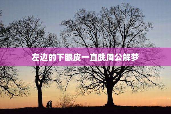 左边的下眼皮一直跳周公解梦