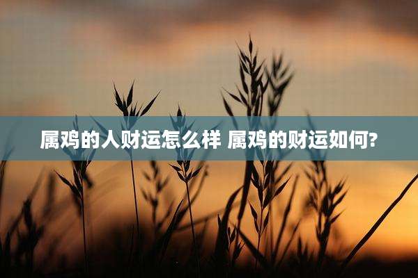 属鸡的人财运怎么样 属鸡的财运如何?