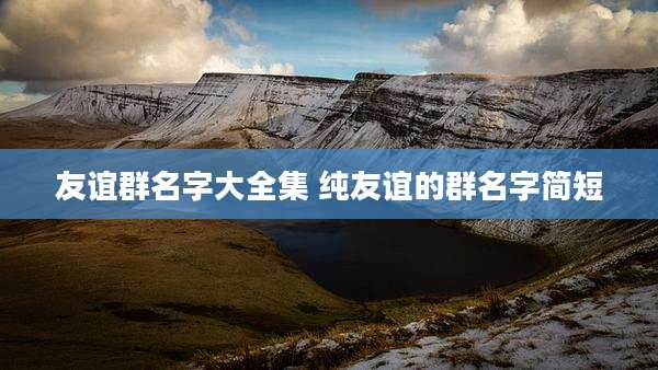 友谊群名字大全集 纯友谊的群名字简短