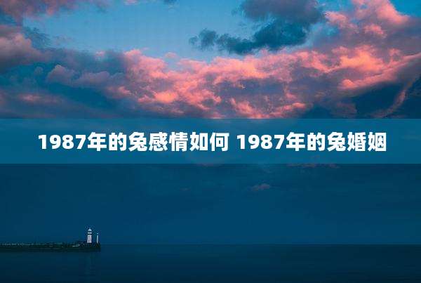 1987年的兔感情如何 1987年的兔婚姻