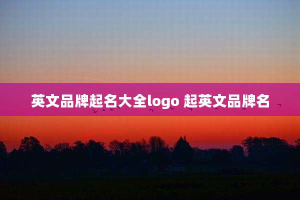 英文品牌起名大全logo 起英文品牌名