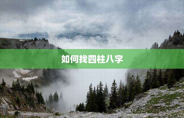 如何找四柱八字