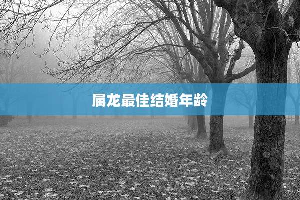 属龙最佳结婚年龄