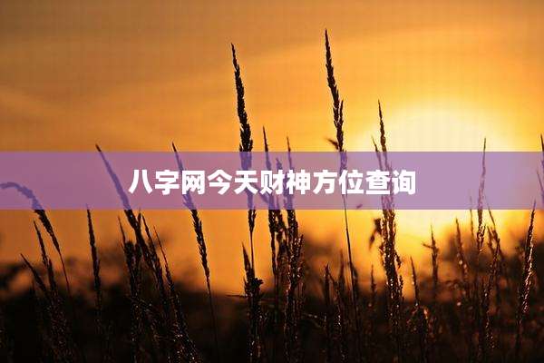 八字网今天财神方位查询