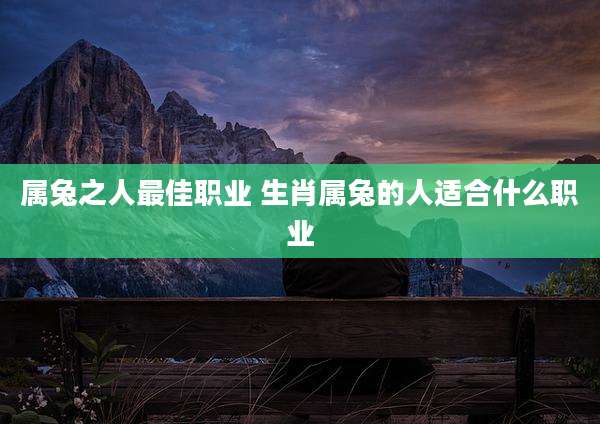 属兔之人最佳职业 生肖属兔的人适合什么职业