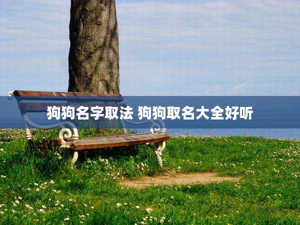 狗狗名字取法 狗狗取名大全好听