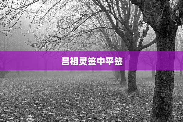 吕祖灵签中平签