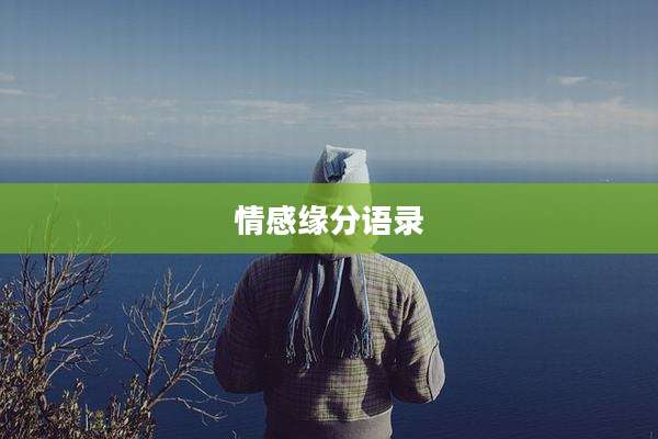 情感缘分语录