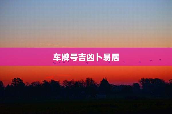车牌号吉凶卜易居