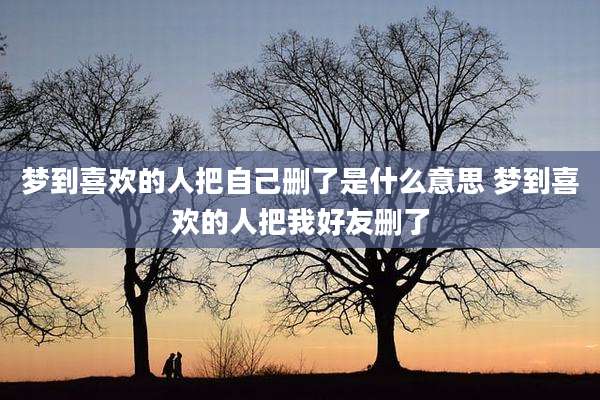 梦到喜欢的人把自己删了是什么意思 梦到喜欢的人把我好友删了