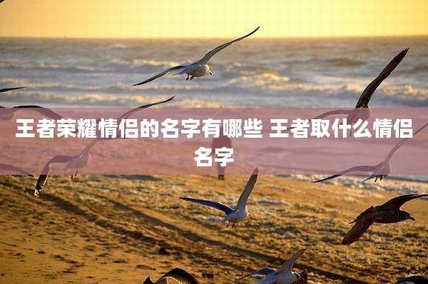 王者荣耀情侣的名字有哪些 王者取什么情侣名字