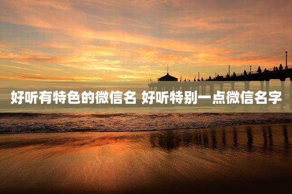 好听有特色的微信名 好听特别一点微信名字