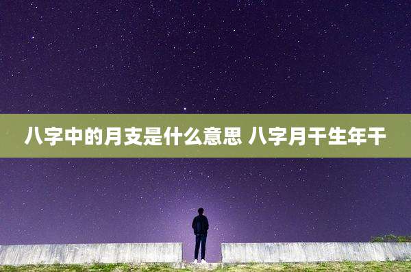 八字中的月支是什么意思 八字月干生年干