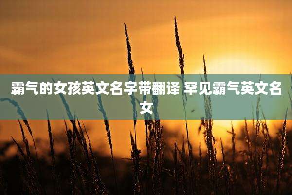 霸气的女孩英文名字带翻译 罕见霸气英文名女
