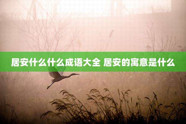 居安什么什么成语大全 居安的寓意是什么