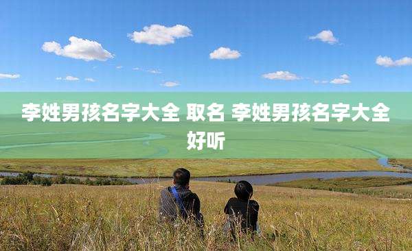 李姓男孩名字大全 取名 李姓男孩名字大全好听