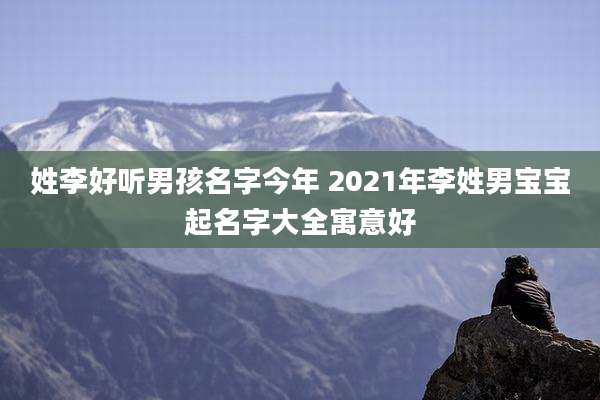 姓李好听男孩名字今年 2021年李姓男宝宝起名字大全寓意好