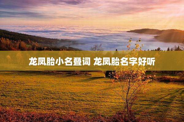 龙凤胎小名叠词 龙凤胎名字好听