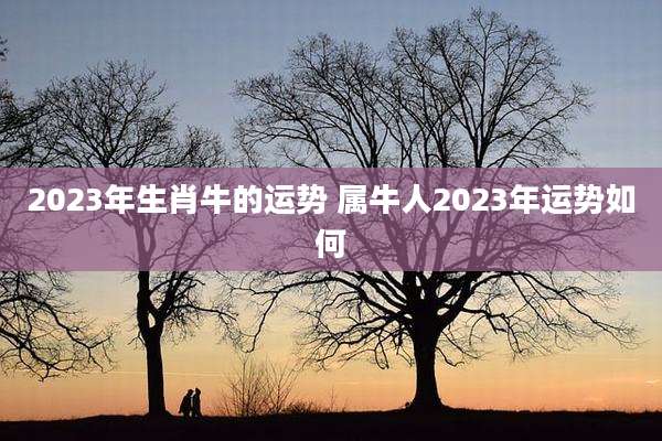 2023年生肖牛的运势 属牛人2023年运势如何