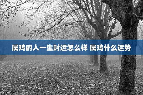 属鸡的人一生财运怎么样 属鸡什么运势