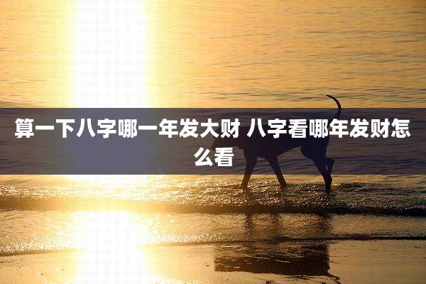 算一下八字哪一年发大财 八字看哪年发财怎么看