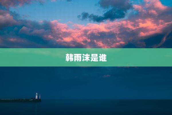 韩雨沫是谁