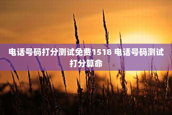 电话号码打分测试免费1518 电话号码测试打分算命