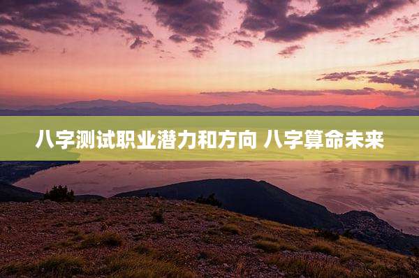 八字测试职业潜力和方向 八字算命未来