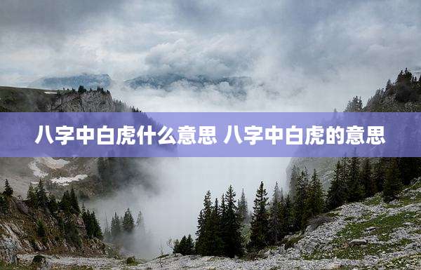 八字中白虎什么意思 八字中白虎的意思