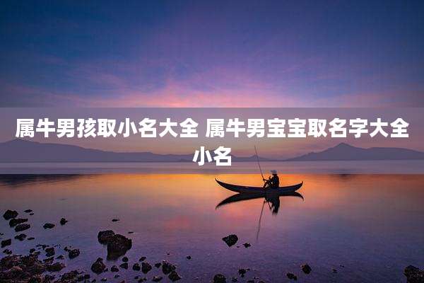 属牛男孩取小名大全 属牛男宝宝取名字大全小名