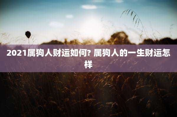 2021属狗人财运如何? 属狗人的一生财运怎样