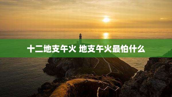 十二地支午火 地支午火最怕什么