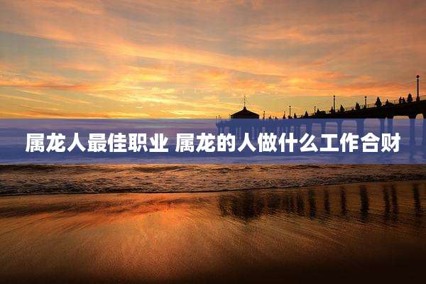 属龙人最佳职业 属龙的人做什么工作合财