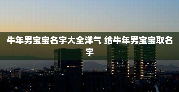 牛年男宝宝名字大全洋气 给牛年男宝宝取名字