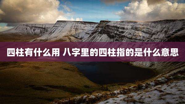 四柱有什么用 八字里的四柱指的是什么意思