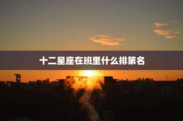 十二星座在班里什么排第名