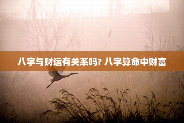 八字与财运有关系吗? 八字算命中财富