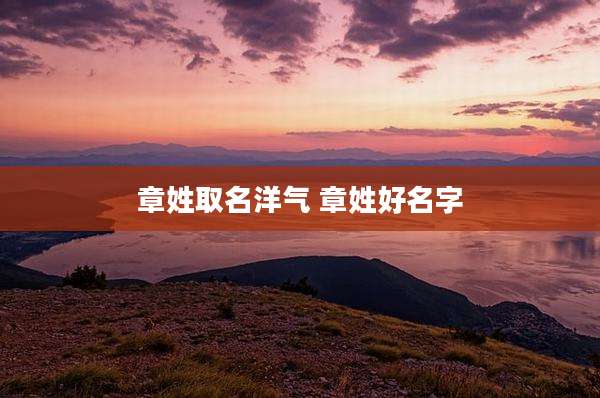 章姓取名洋气 章姓好名字