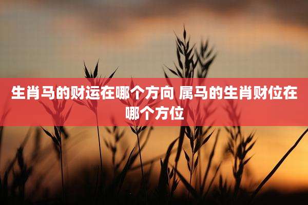 生肖马的财运在哪个方向 属马的生肖财位在哪个方位
