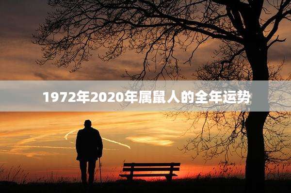 1972年2020年属鼠人的全年运势