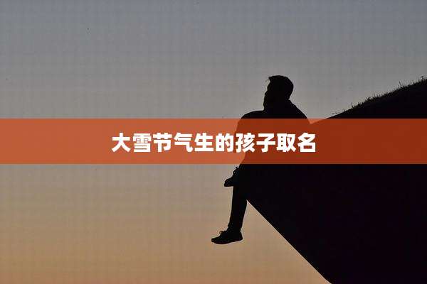 大雪节气生的孩子取名