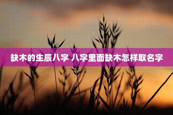 缺木的生辰八字 八字里面缺木怎样取名字