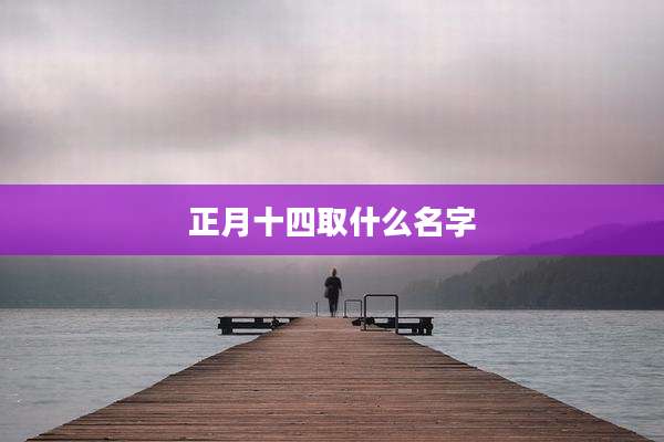正月十四取什么名字
